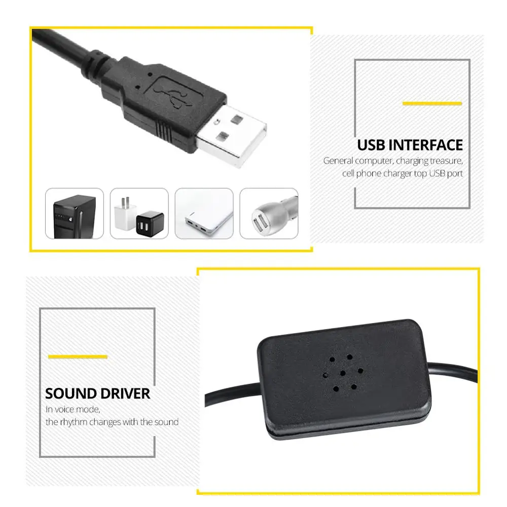 ACEERSUN USB LED Автомобильный атмосферный окружающий звездный свет DJ RGB цветная