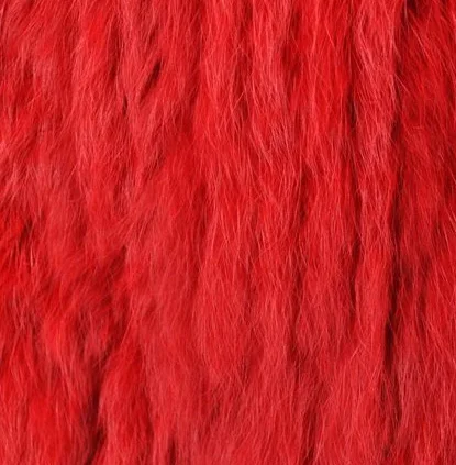 CX-G-B-74A, новые цвета, вязаный длинный меховой жилет из натурального кролика, воротник енота, отделка, ручная вязка, пальто, натуральный стиль - Цвет: Красный
