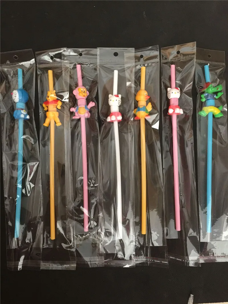 5PcsSet Cartoon Animal Straws for Children's Day Party Decorations Birthday Holiday Supplies Drinking Straws Disposable PT18 (11)