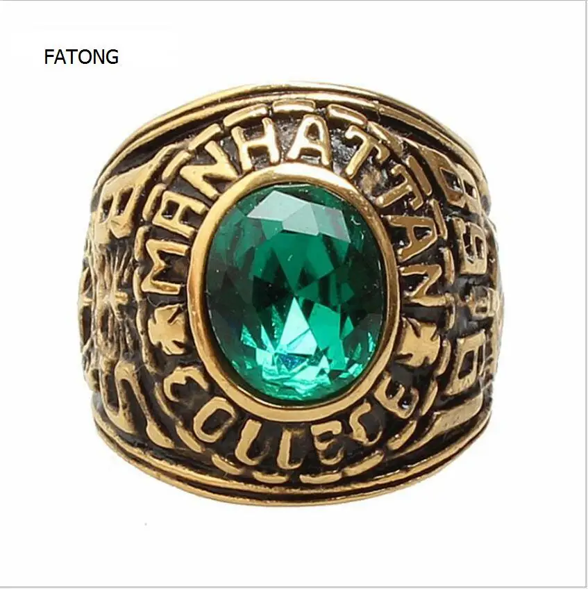 

Wholesale Jewelry New York Royal Military Men's Zircon Titanium Steel Ring t0683