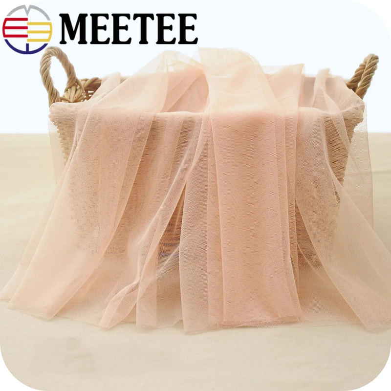

2meters Meetee 150cm Width Soft Encryption Mesh Lace Fabric DIY Sewing Wedding Dress Costume Skirt Fabric Accessories Material