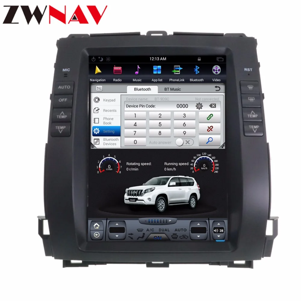 Tesla style 10 4 "Android 7 1 автомобильный dvd плеер для Toyota Land Cruiser Prado 120 2002 2009/ Lexus GX470