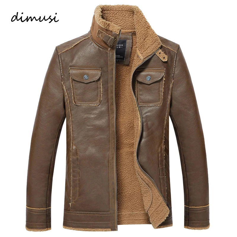 DIMUSI, мужская куртка из искусственной кожи, зимняя, для мотоциклистов, ВВС, плотное пальто, ретро куртки, верхняя одежда с меховым воротником, Мужская тактическая куртка, 4XL, TA200