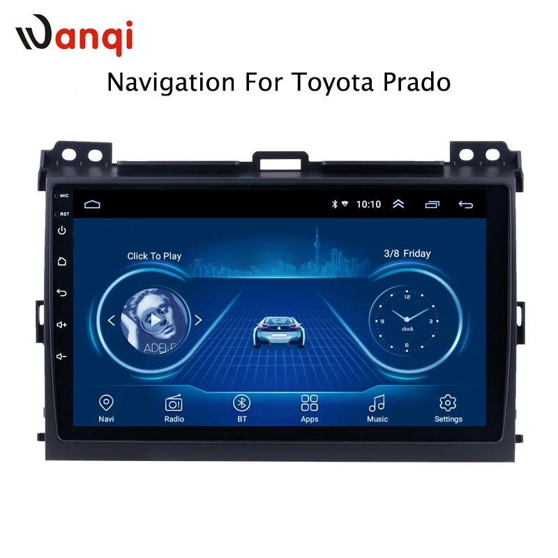 Top 9 inch Android 8.1 For Toyota Prado 2004-2009 HD Car DVD Player GPS Navigation Radio support rear camera SWC 2