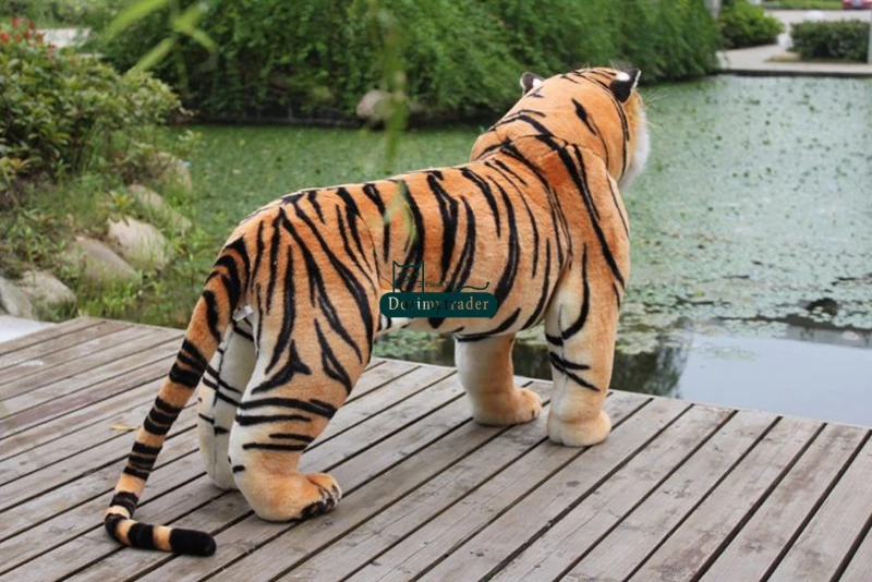 Dorimytrader Lifelike 110cm Animal Tiger Plush Toy Large Stuffed Standing Tiger Gift  Home Decoration Teaching and photography props DY61526(17)