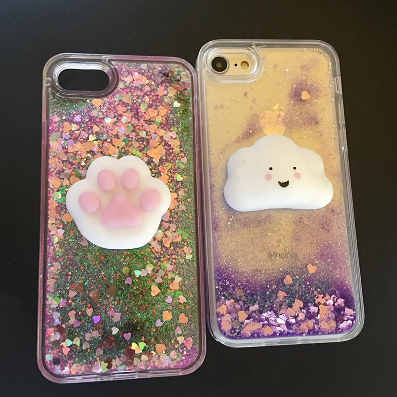 Case for iPhone X 6s 5 SE Case 3D Soft Silicone Cat Squishy Kneading Silicon TPU Phone Case Cover for iPhone 6P 7P 7 8P (7)