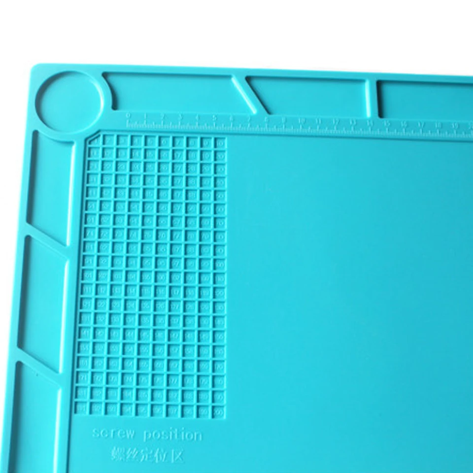 M-Triangle 35*25cm Solder Mat Heat Insulation Silicone Repair Mat Premium Magnetic with Scale Ruler and Screw Position 