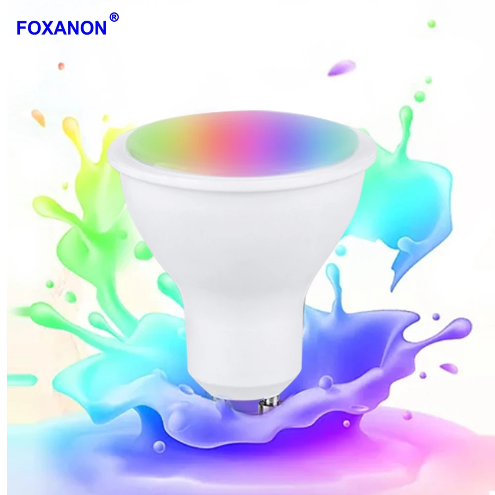 Foxanon 10 Вт 15 Вт E27 светодио дный RGB лампа AC85-265V GU10 светодио дный пятно света домашний декор интерьера светодио дный освещения лампада + ИК-пульт