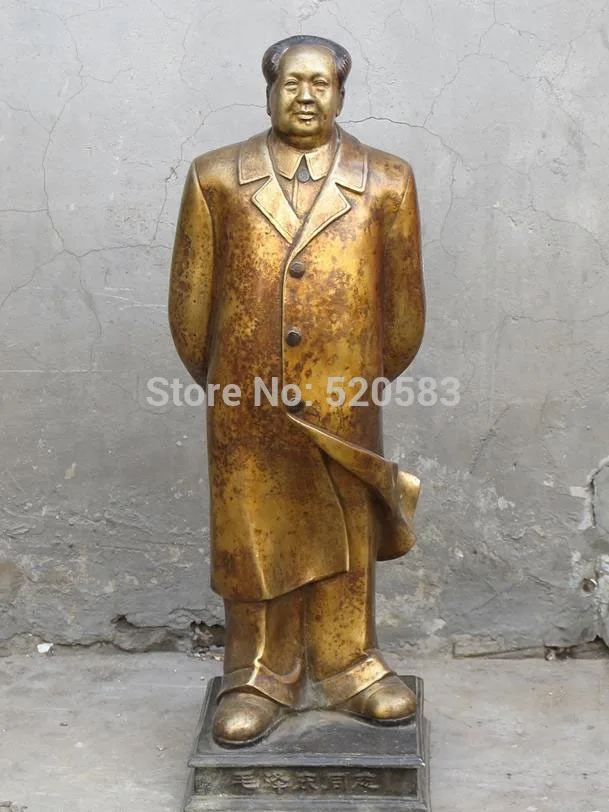 

22"China Strategist statue Bronze politician Great man MAO zedong statue