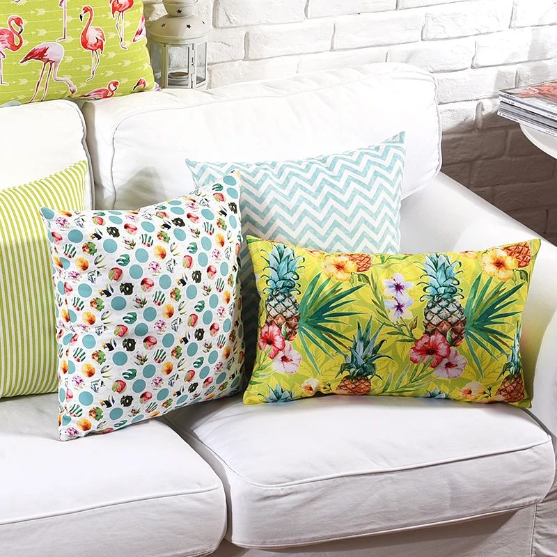Чехол с рисунком фламинго тропических джунглей ярких цветов|velvet pillow case|cushion