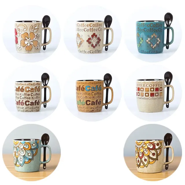 Creative Western Design Ceramic Coffee Mugs Cup Hand Painted Creative Western Design Ceramic Coffee Mugs Cup Hand Painted Blue Sea Travel Mug Milk Tea