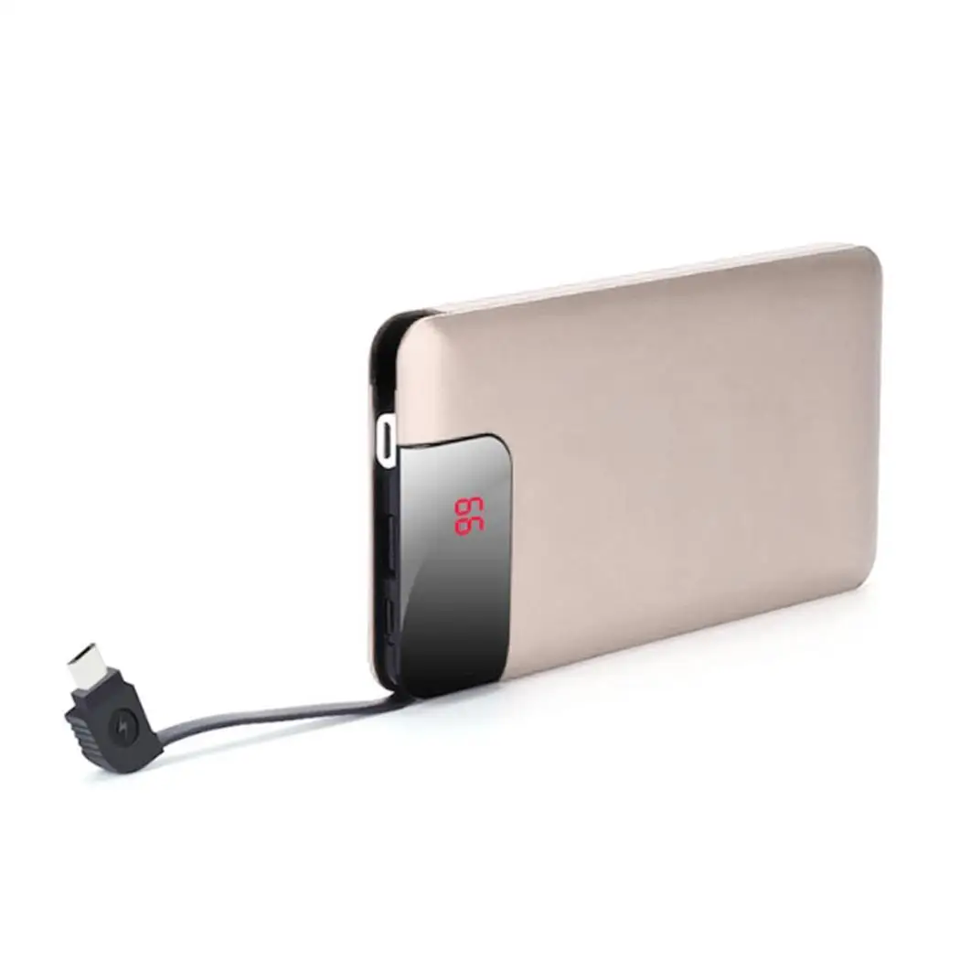 

Large Capacity Slim Power Bank Built-in V8 Cable Mobile Power Fashion Portable Ultra-thin Digital Display Powerbank
