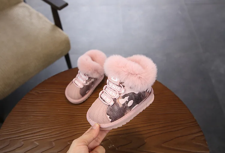 21-37, детские короткие зимние ботинки, камуфляжные зимние ботинки принцессы на плоской подошве, плюшевые меховые бархатные ботинки, ботинки