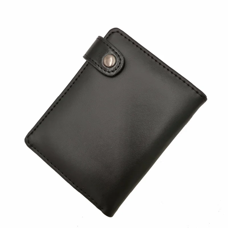 Черный кожаный кошелек в стиле аниме, для мужчин и женщин, держатель для карт и фотографий, кошелек, короткий дизайн, кошелек для монет, для косплея, подарок