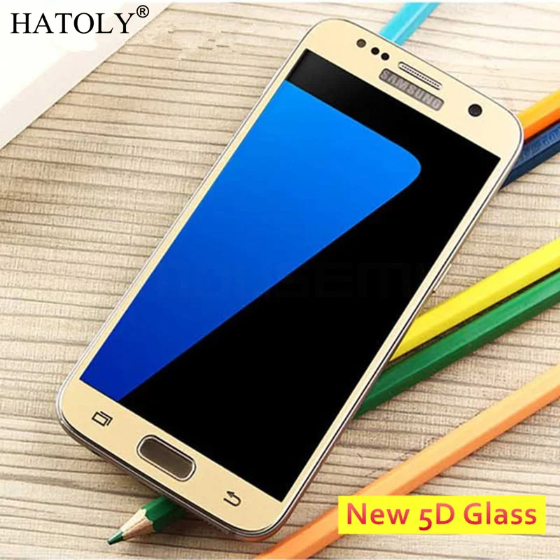 5D закаленное стекло для Samsung Galaxy S7 G930F 9H полное покрытие изогнутое Защитная пленка