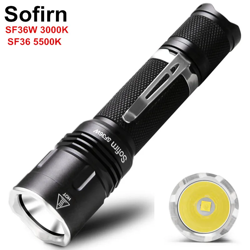 Sofirn SF36 SF36W Тактический светодио дный фонарик 18650 Cree XPL мощный 1000lm 5 режимов фонарик карман свет велосипед лагерь Водонепроницаемый