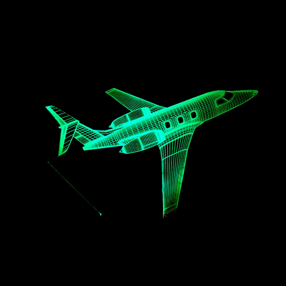 Новинка Самолет 3D светодиодный визуальный ночной Светильник красочный