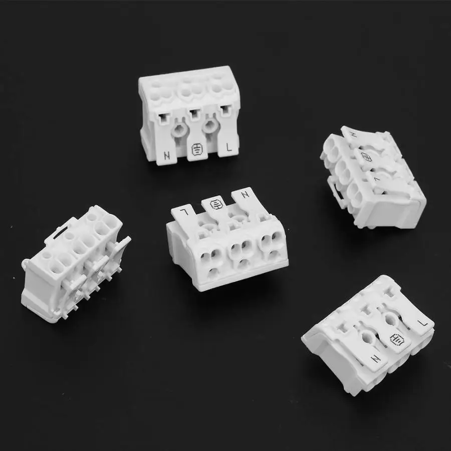 5 шт. провода подключения соединителя кабельный клеммный блок блеск клеммы света