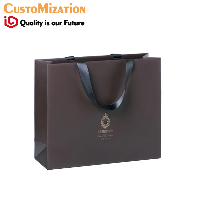 

custom paper Jewelry packaging bags Paper Suppliers Bags Small make up packaging Ribbon papr bag