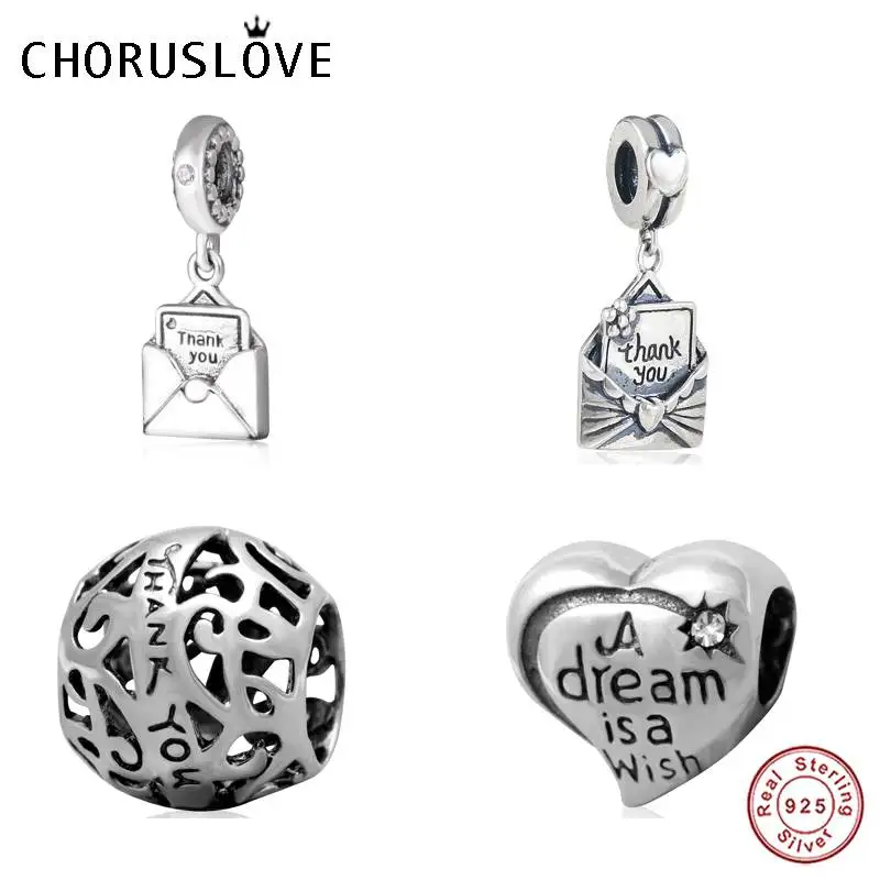 Choruslove спасибо конверт мотаться Шарм Аутентичные 925 пробы серебро Best пожелания