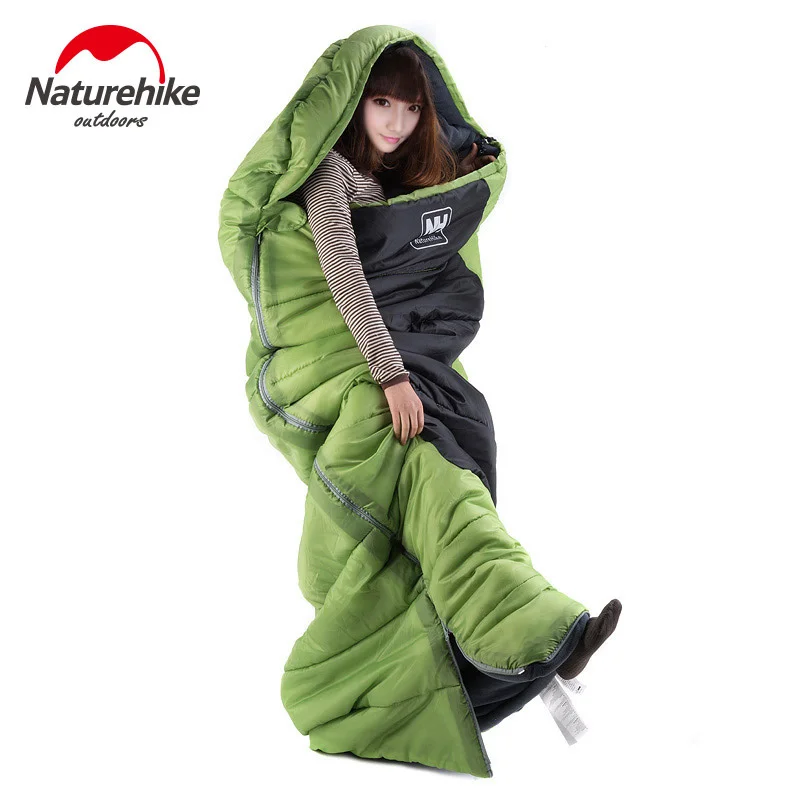 Ultralight Portable Envelope Cotton Sleeping Bag Camping Sleeping Bag Outdoor Camping Travel 3 Colors BIG Size -Naturehike