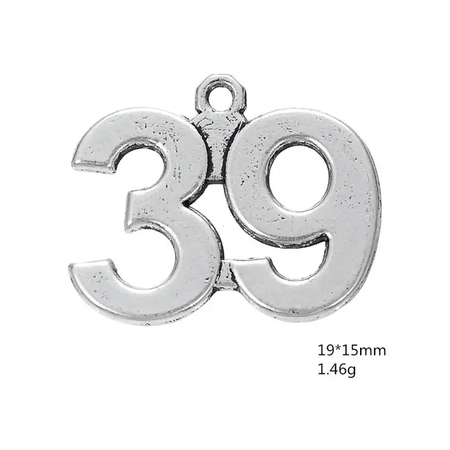 my shape 20pcs 39 51 Lucky Numbers Charms Pendants Handmade Fashion