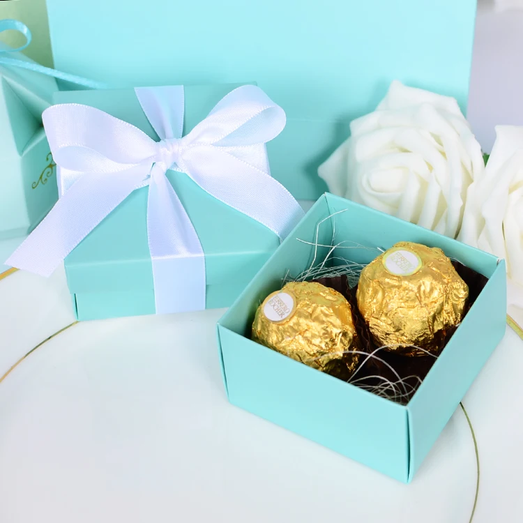 30 шт./лот Новинка 6,5*6,5*3,8 см креативная Подарочная коробка личность Tiffany, голубая, для конфет коробки вечерние свадебные украшения