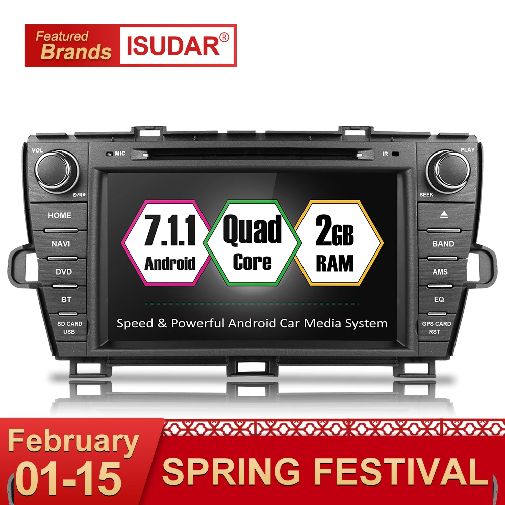 Superdirectorio Kaufen Billig Isudar Auto Multimedia Player 2 Din Dvd Android 7 1 1 8 Zoll Fur Toyota Prius 09 13 Links Fahren Quad Core Radio Fm Gps Preise Online