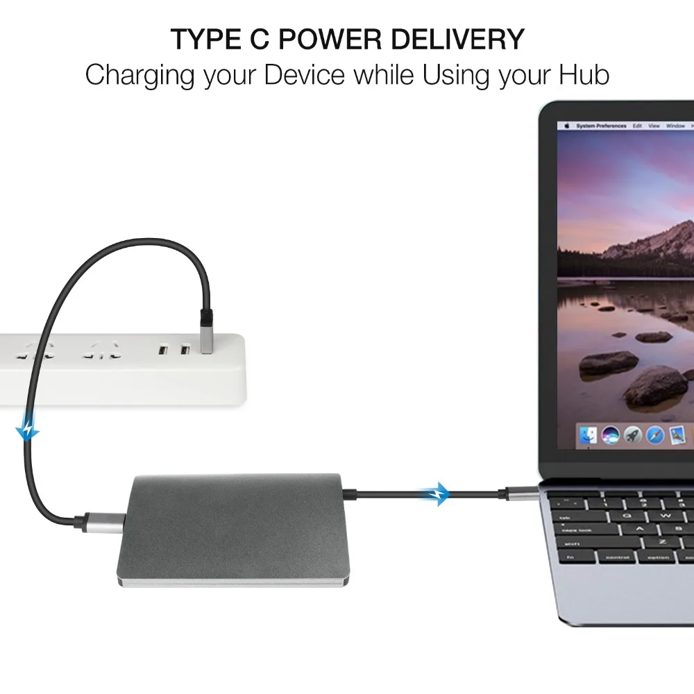  JCKEL 9 in 1 USB C Hub USB-C Multi function to 4K Video HDMI/Gigabit Ethernet Adapter Type C 3.1 Hu