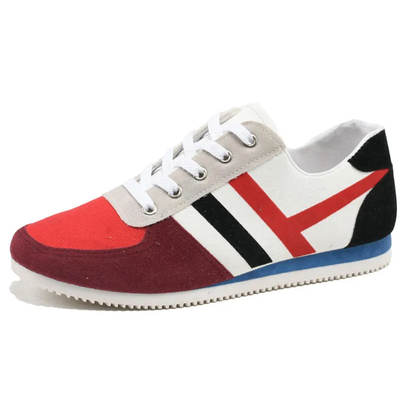 

FEERIJT Breathable Men Casual Shoes Canvas Fashion Sneakers Autumn Spring Low-cut Lace-up Mixed Colors Shoes Man Promotion