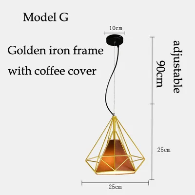 Ретро скандинавский ресторан люстра из кованого железа индивидуальный промышленный стиль креативная люстра освещение люстра для гостиной - Цвет корпуса: Model G with LED