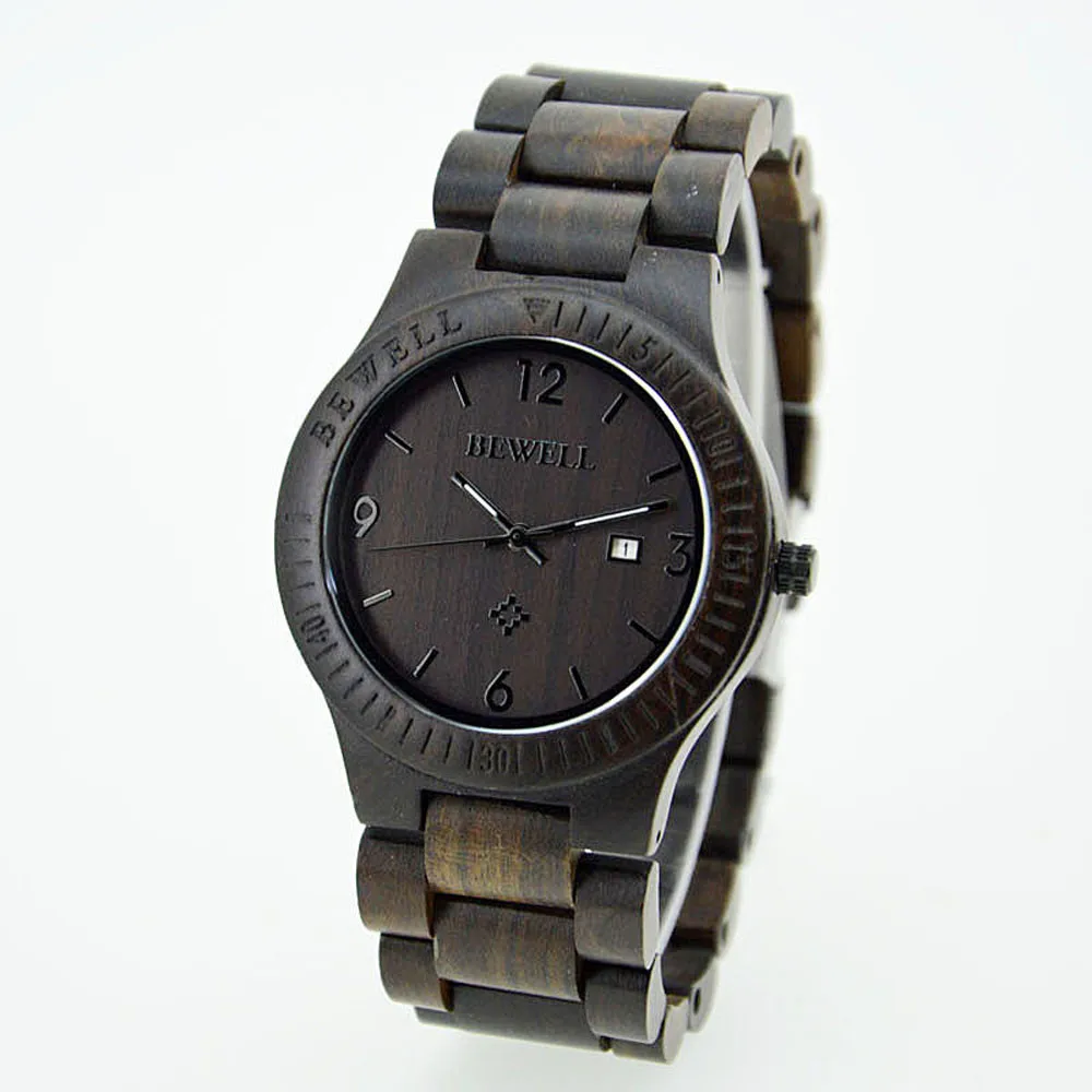 

Hot Sale Bewell Natural RoseWood Watch Men's Wrist Quartz Bracelet Business Watch erkek kol saati reloj hombre montre horloges