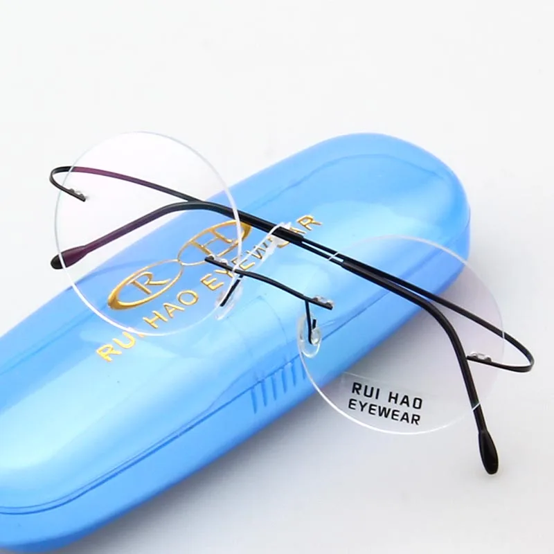 

Round Design Eyeglasses Frame Concise Eyewear Frames Rimless Glasses Frame Spuer Light Optical Prescription Spectacles