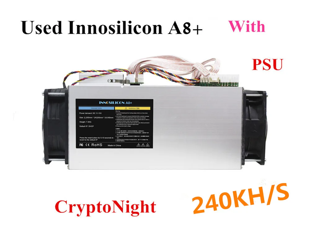 Майнер Asic CrptoNight Innosilicon A8 + 240k 480 Вт с блоком питания XMC ETN лучше чем Antminer S9 X3 Z9 S11 Z11 S15