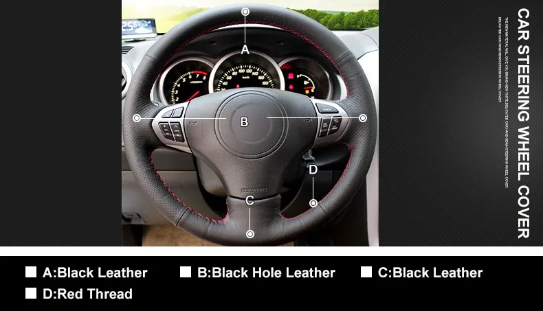 MEWANT черный чехол для рулевого колеса автомобиля из искусственной кожи для Suzuki Grand Vitara 2007 2008 2009 2010 2011 2012 2013 Аксессуары