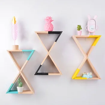 

Wood Funnel Wall Decoration Baby Room/Bedroom Candy Organization Hanger Photography Props Shelves Storage Decor Polygon Box
