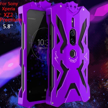 

For Xperia XZ2 Premium Case Zimon Armor Shockproof Outdoor Metal Aluminum Back Cover For Sony XZ2 Premium Protective Shell 5.8''