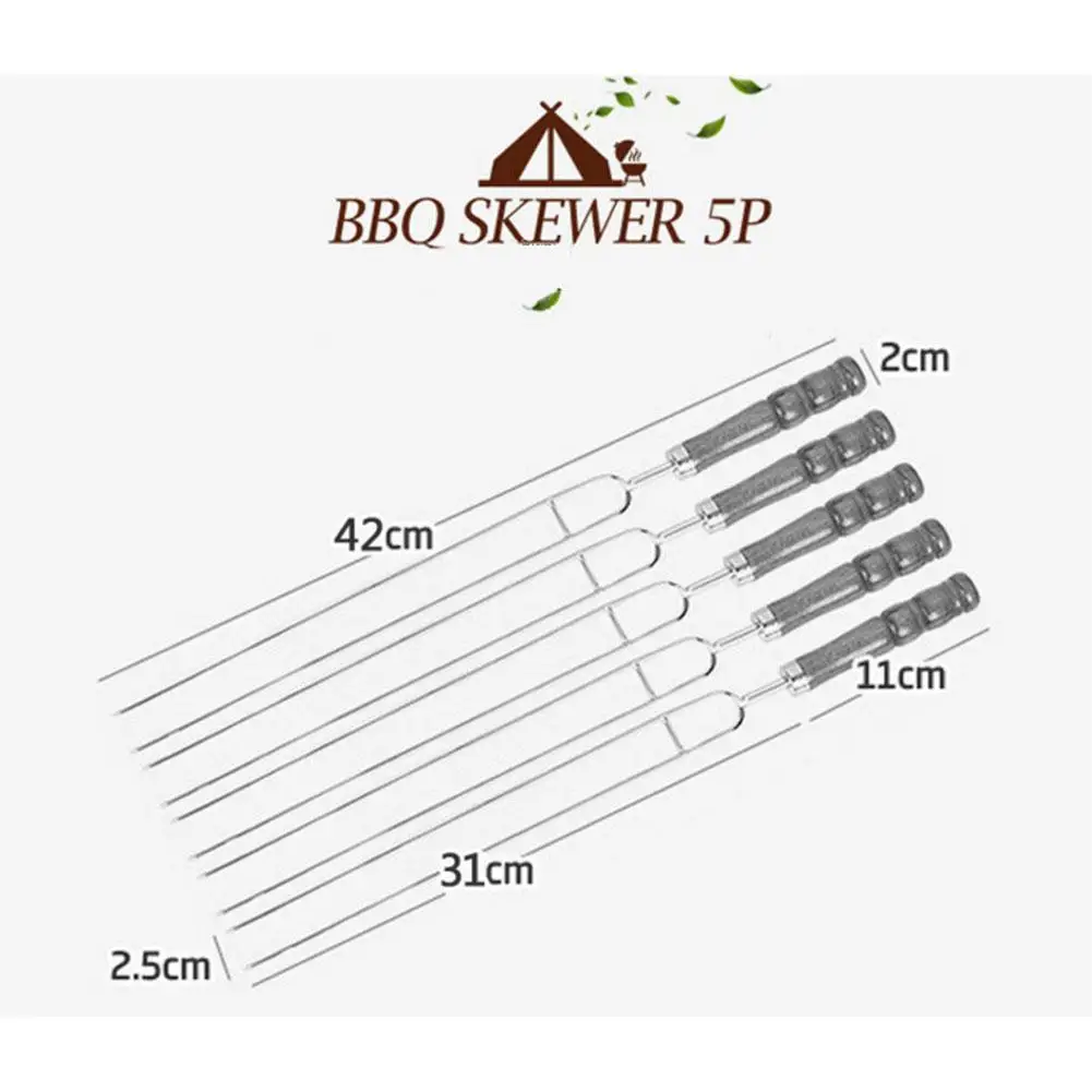 5 шт./компл. Нержавеющая сталь обжарки U Форма барбекю вилка для барбекю вилки с мешком Кемпинг барбекю набор инструментов для путешествия на открытом воздухе