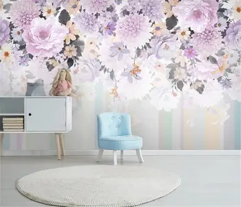 

2019 New 3d Wallpaper Modern Simple Hand-painted Watercolor Flower Fashion Sofa TV Background Wall Wall paper