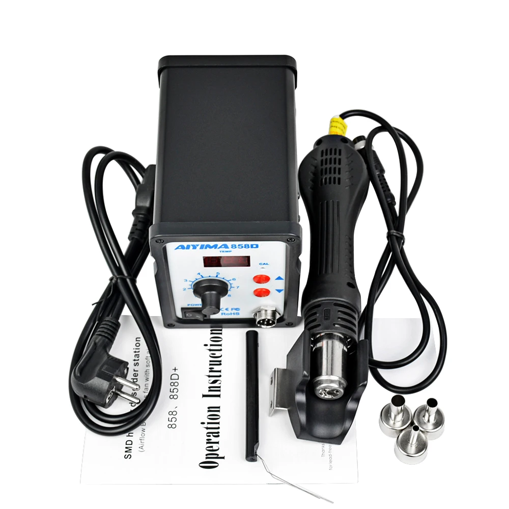 858D паяльная станция 110 В 220 700 Вт с ЖК дисплеем|air soldering station|soldering stationrework station 110v |