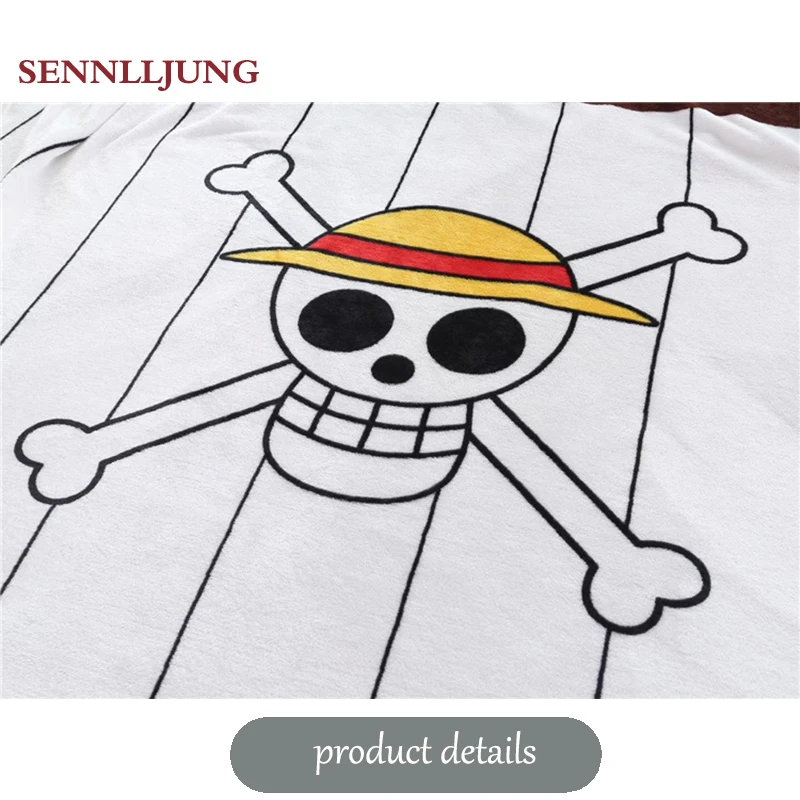 SENNLLJUNG 1 шт. Коралловое бархатное одеяло с пиратским флагом цельное теплые мягкие
