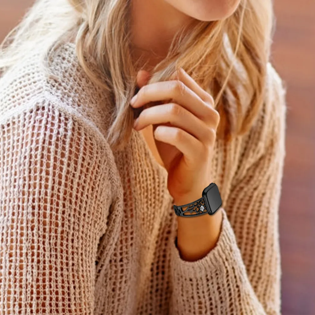 Модные роскошные женские Ремешки для наручных часов Fitbit/Versa Lite Feat Универсальный сменный крючок для браслетов из нержавеющей стали Пряжка
