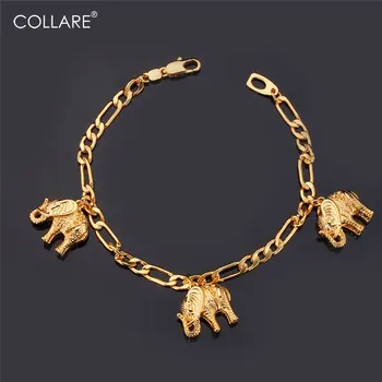 

Collare Lovely Elephant Charm Bracelets For Women Fashion Gold Color Bracelets & Bangles H139