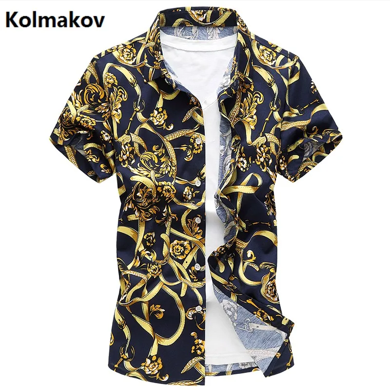 

KOLMAKOV 2017 summer new style shirt men's casual fashion 100% cotton short sleeved shirts men's high quality stripe shirts men