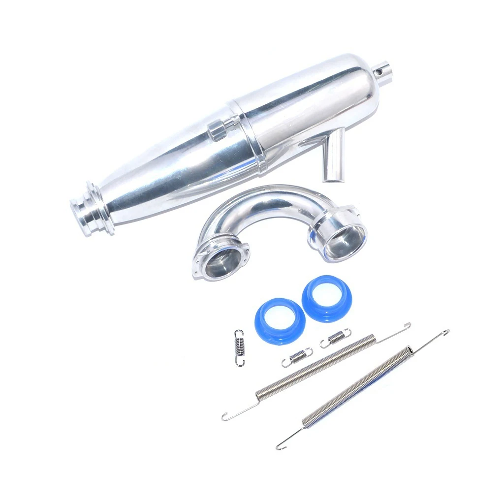 Aluminum Exhaust Pipe Tubing & Header for HSP Hobao 1/8 Nitro Gas Engine RC Car Buggy