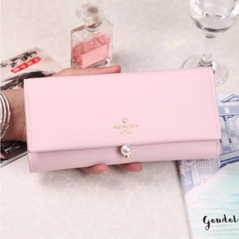 

High Capacity Wallet Women Purses 2019 New Fashion Multi-Functional Pearl Wallets Women Purse