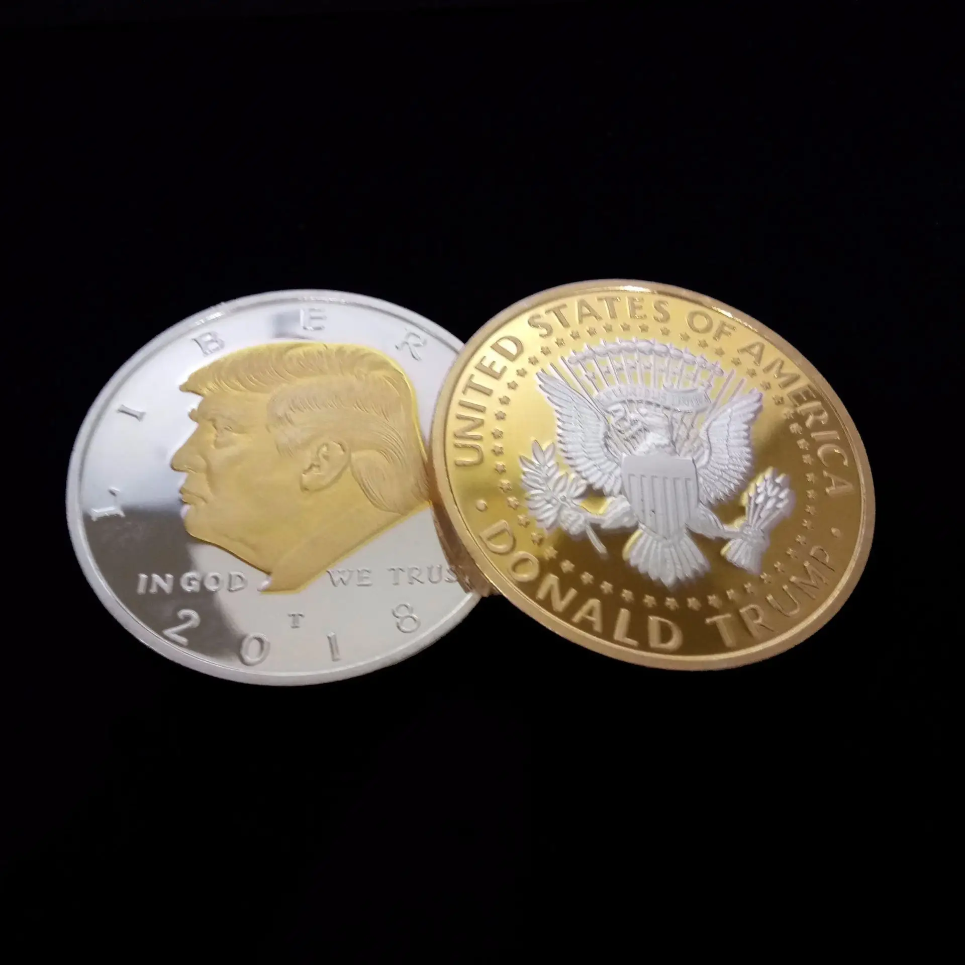 

Gold silver color President Donald Trump Inaugural Golden EAGLE Commemorative Novelty Coin Hot