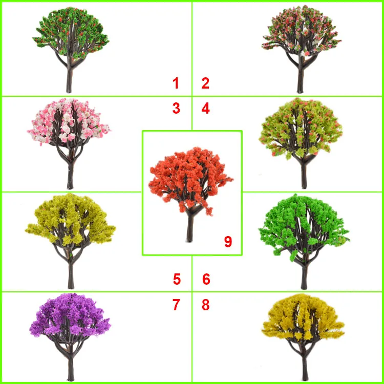 5 цветов 8 см Весы Модель цветок дерево для Модель поезда железнодорожные пейзажи аксессуар ёлки модель