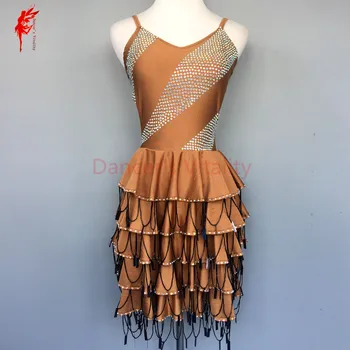 

Women latin dancing clothing for girls latin dance dress spandex stones dress latin dance dress for lady latin dance clothes