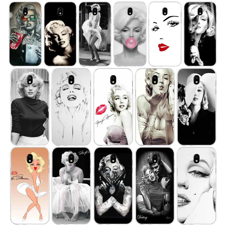 

229H Marilyn Monroe With a Cat and Soft Silicone Tpu Cover phone Case for Samsung j3 j5 j7 2016 2017 a3 2016 a5 2017 a6 2018